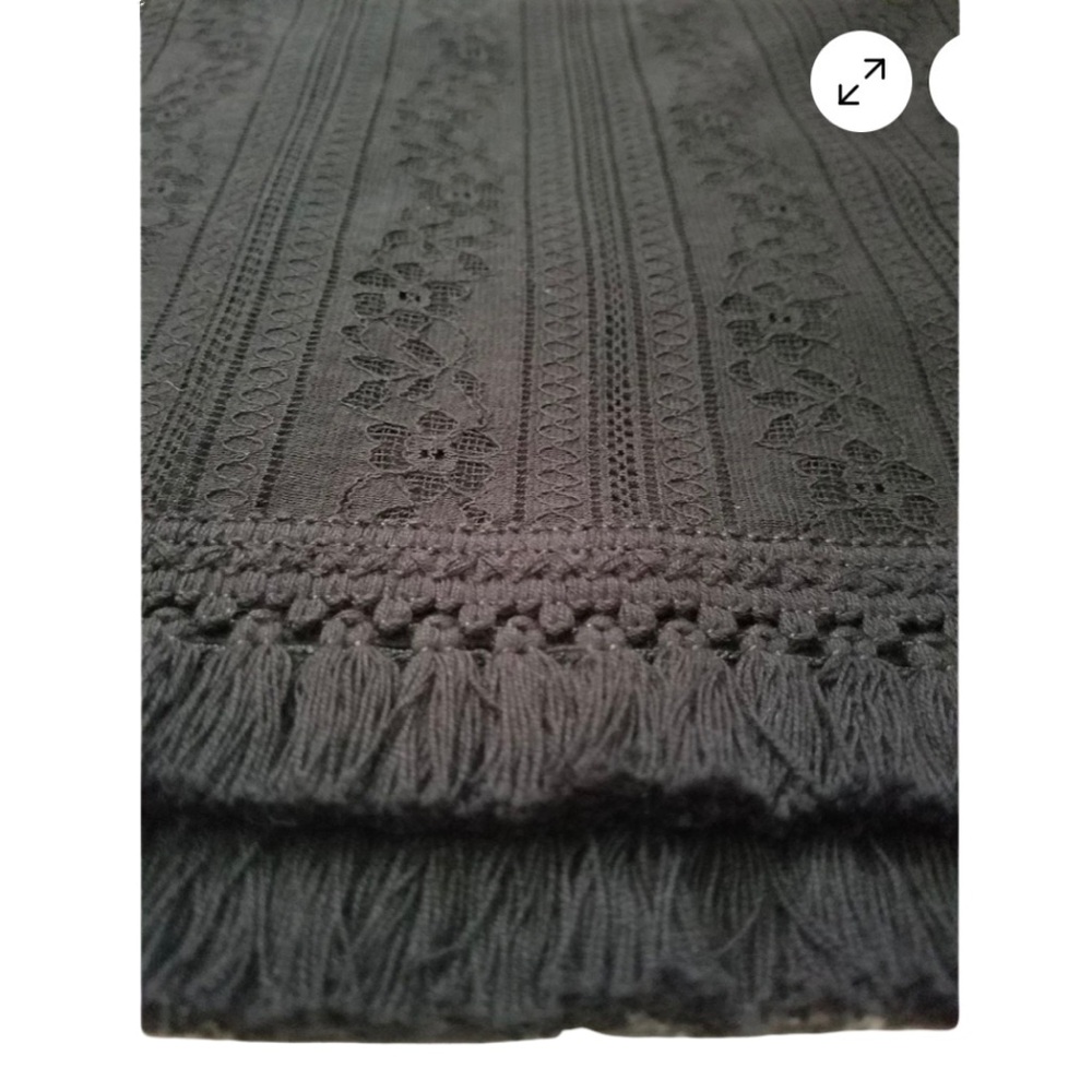 Michael Kors Black Lace Fringe Short Sleeve Top • Size Medium • LIKE NEW - Picture 7 of 9